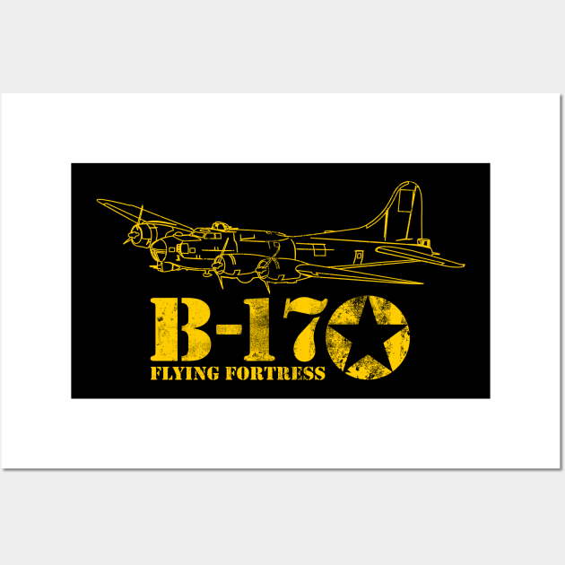 B-17 Flying Fortress (distressed) Wall Art by TCP